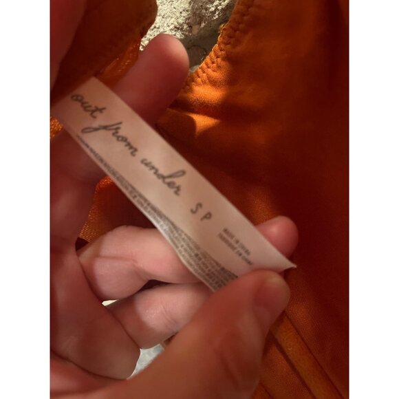 Urban Outfitters Orange Lace Corset-Style Tank Top With Adjustable Straps & Boni - Picture 7 of 7